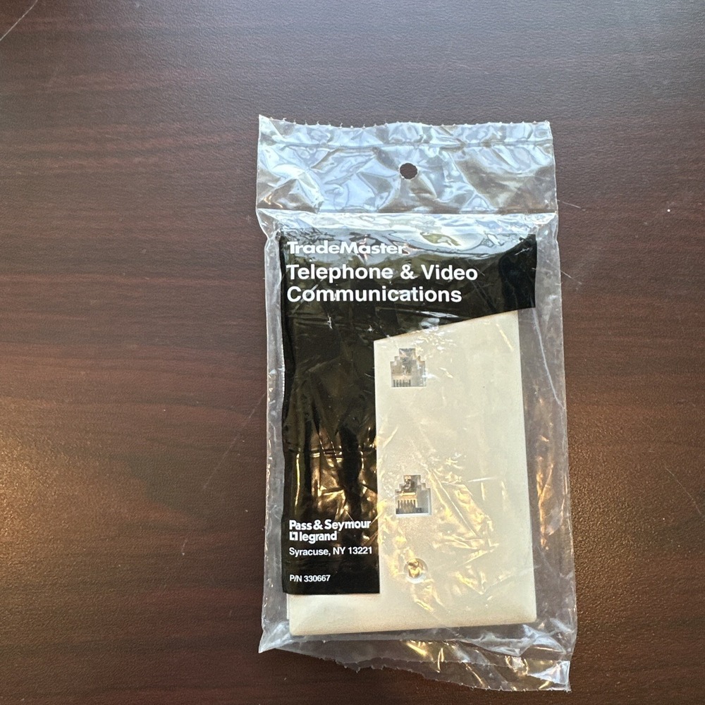 P&S Lt Almond Modular Dual 4-Wire Telephone Jack 1-Gang Wallplate 625B4 TPTE2-LA